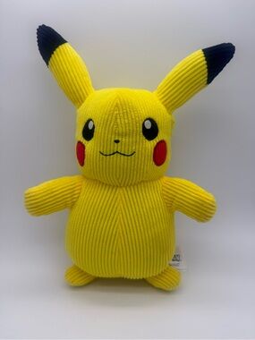 Nintendo Pokemon Pikachu Corduroy 10" Plush Stuffed Toy Game Freak Jazwares EUC